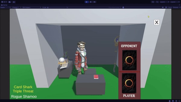 Card Shark Triple Threat card game battle interface