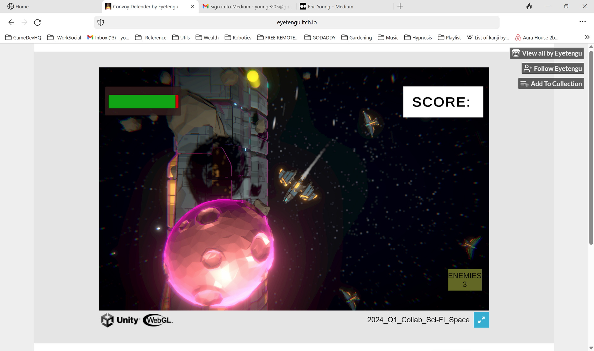 Convoy Defender neon sphere enemies score