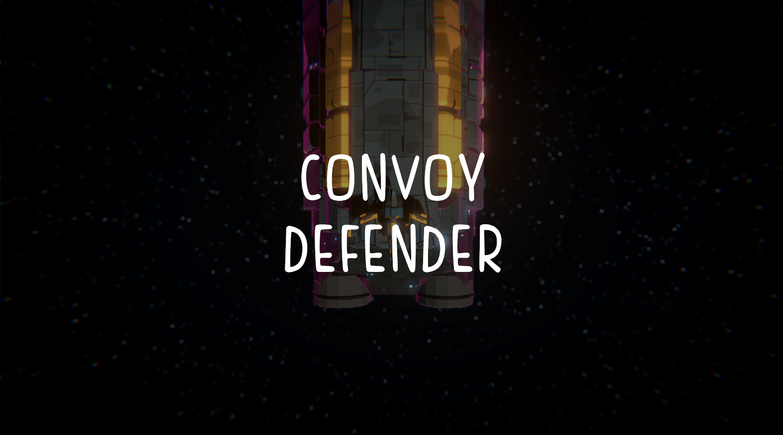 Convoy Defender sci-fi tower neon title screen