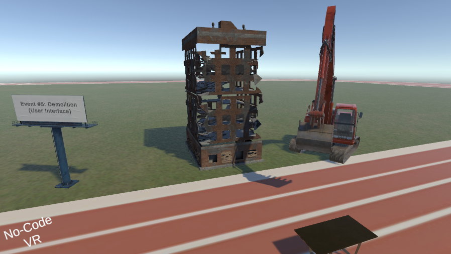 No-Code VR demolition event