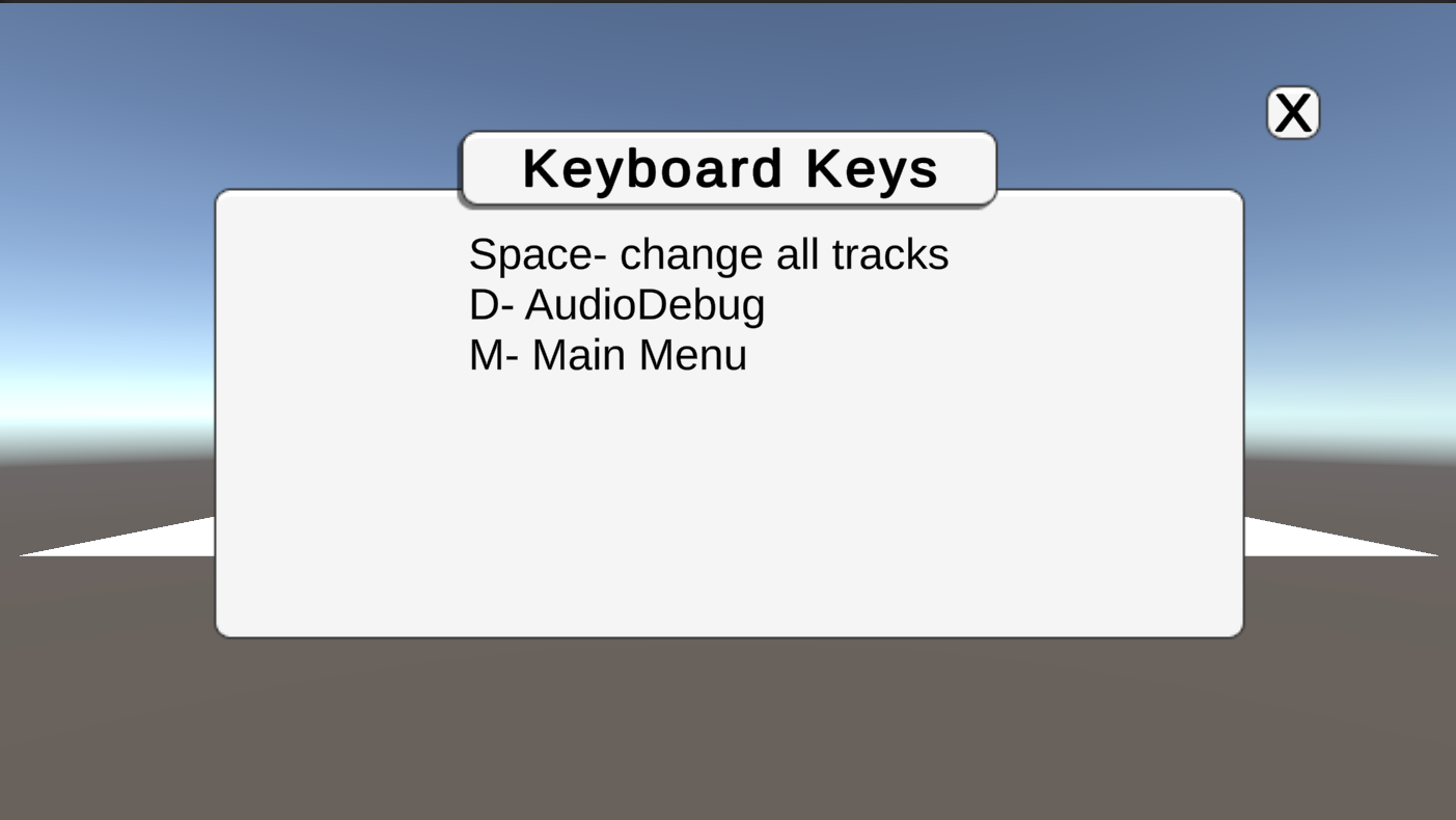 Unity Sound System keyboard controls dialog