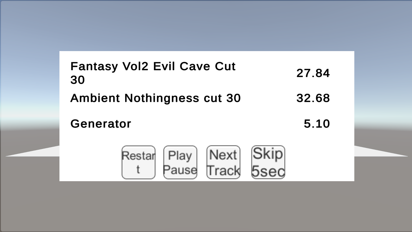 Unity Sound System music player tracks