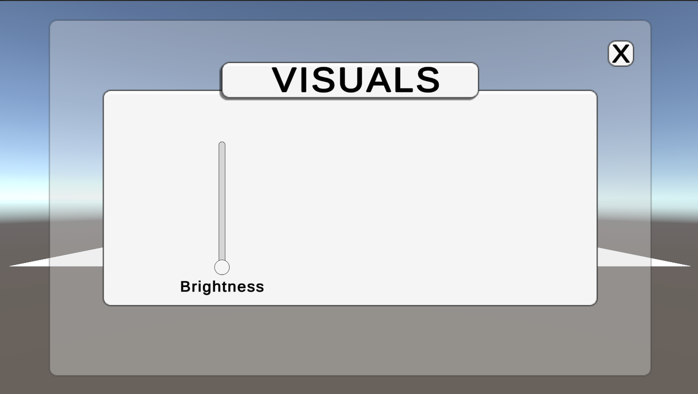 Unity Sound System visuals brightness panel